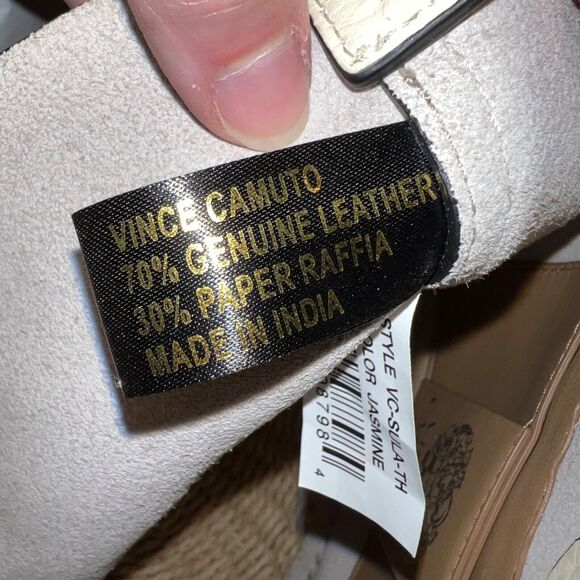 Vince Camuto Sula Leather Top Handle Bucket Bag Jasmine Cream Snap Closure - Picture 13 of 14